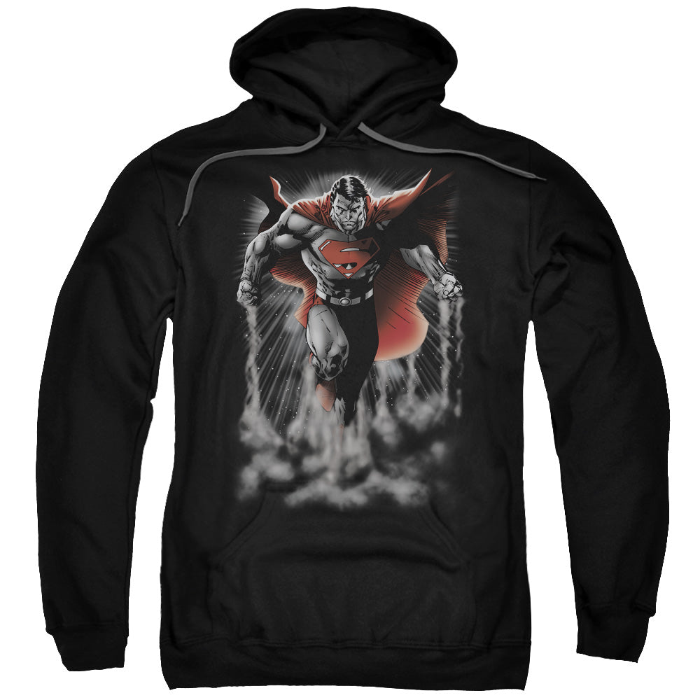 Superman Above The Clouds Mens Hoodie Black