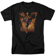 Load image into Gallery viewer, Superman Through The Fire Mens T Shirt Black