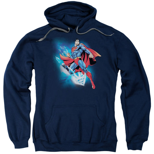 Superman Crystallize Mens Hoodie Navy