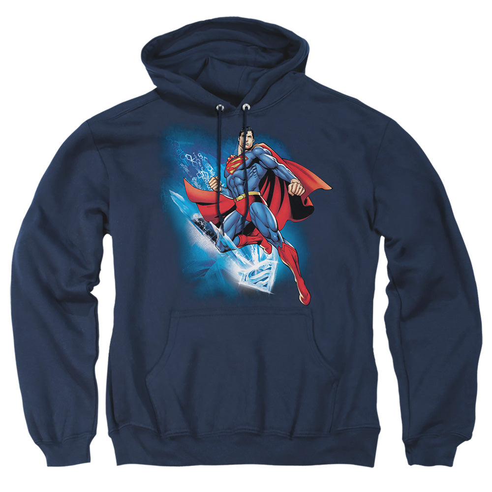 Superman Crystallize Mens Hoodie Navy