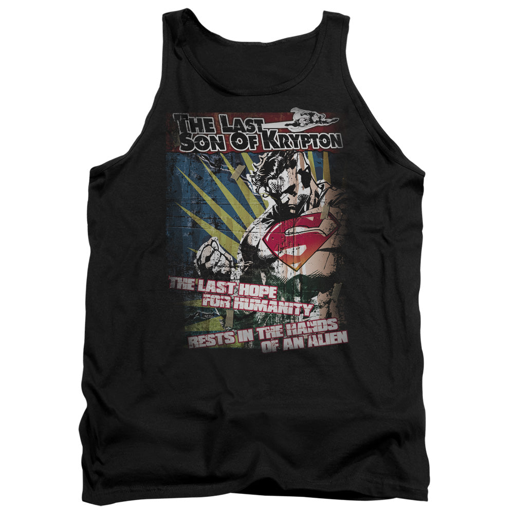 Superman Last Hope Mens Tank Top Shirt Black