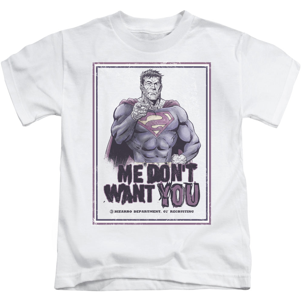 Superman Dont Want You Juvenile Kids Youth T Shirt White