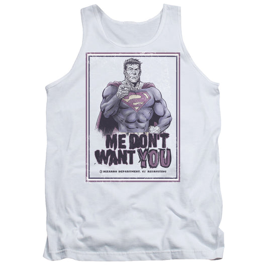 Superman Dont Want You Mens Tank Top Shirt White