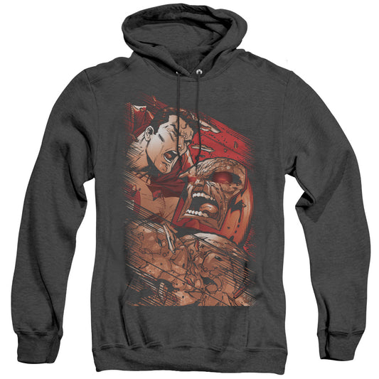 Superman Supes Vs Darkseid Mens Heather Hoodie Black