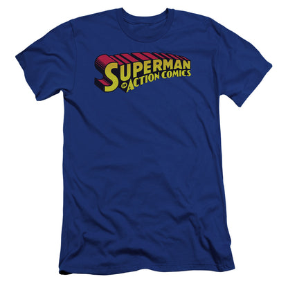 Superman Superman In Premium Bella Canvas Slim Fit Mens T Shirt Royal Blue