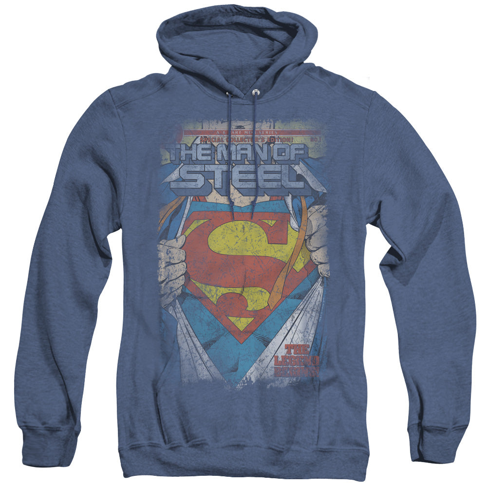 Superman Legendary Heather Mens Hoodie Royal Blue