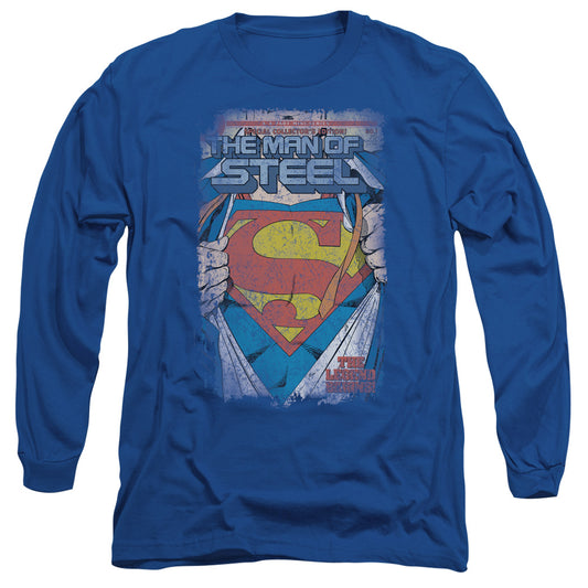 Superman Legendary Mens Long Sleeve Shirt Royal Blue