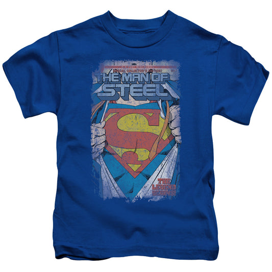 Superman Legendary Juvenile Kids Youth T Shirt Royal Blue