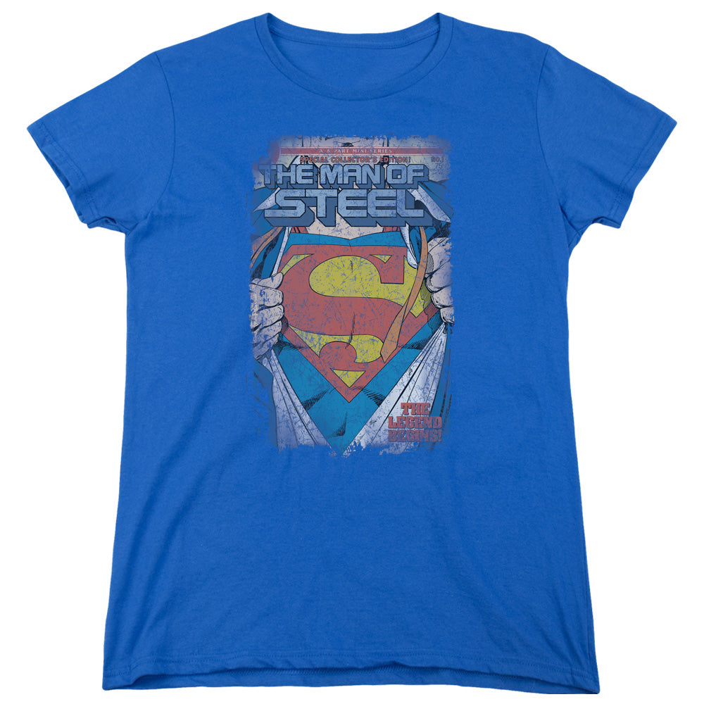 Superman Legendary Womens T Shirt Royal Blue