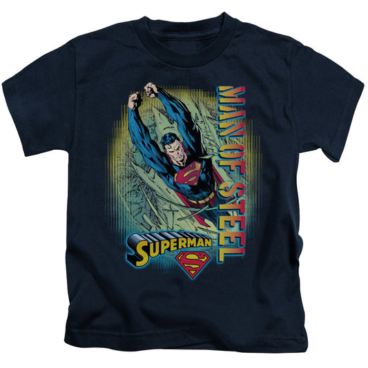 Superman Breakthrough Juvenile Kids Youth T Shirt Navy