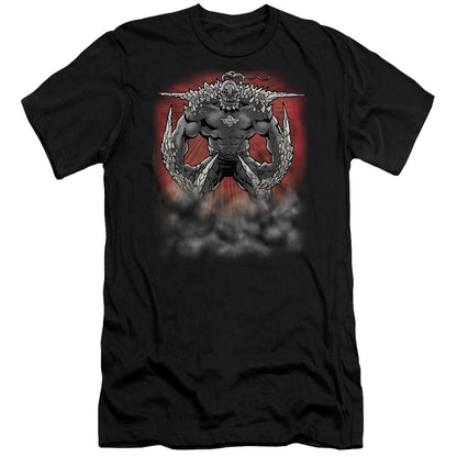 Superman Doomsday Dust Premium Bella Canvas Slim Fit Mens T Shirt Black