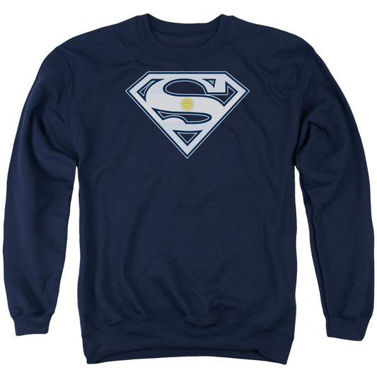 Superman Argentinian Shield Mens Crewneck Sweatshirt Navy