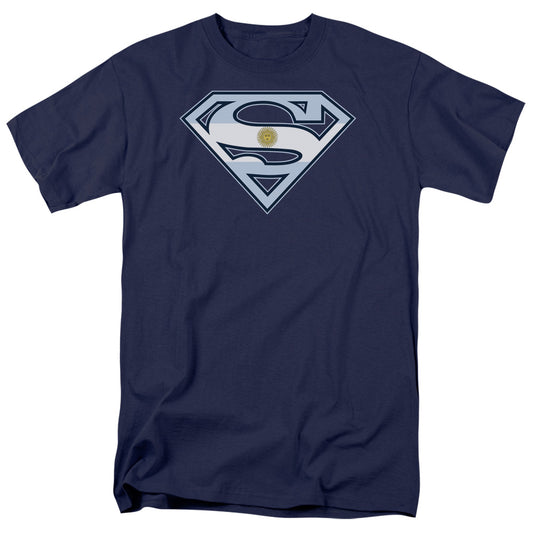 Superman Argentinian Shield Mens T Shirt Navy Blue