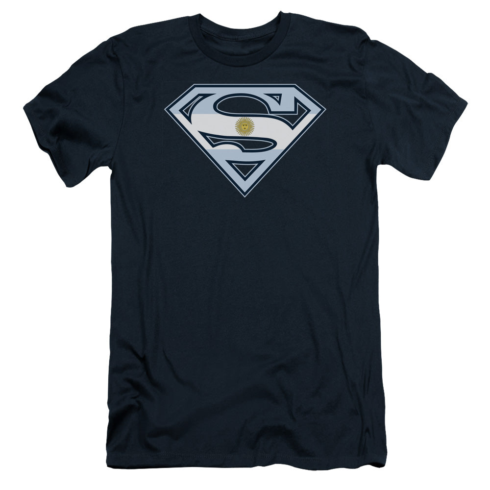 Superman Argentinian Shield Slim Fit Mens T Shirt Navy