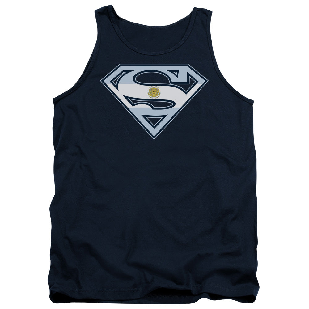 Superman Argentinian Shield Mens Tank Top Shirt Navy