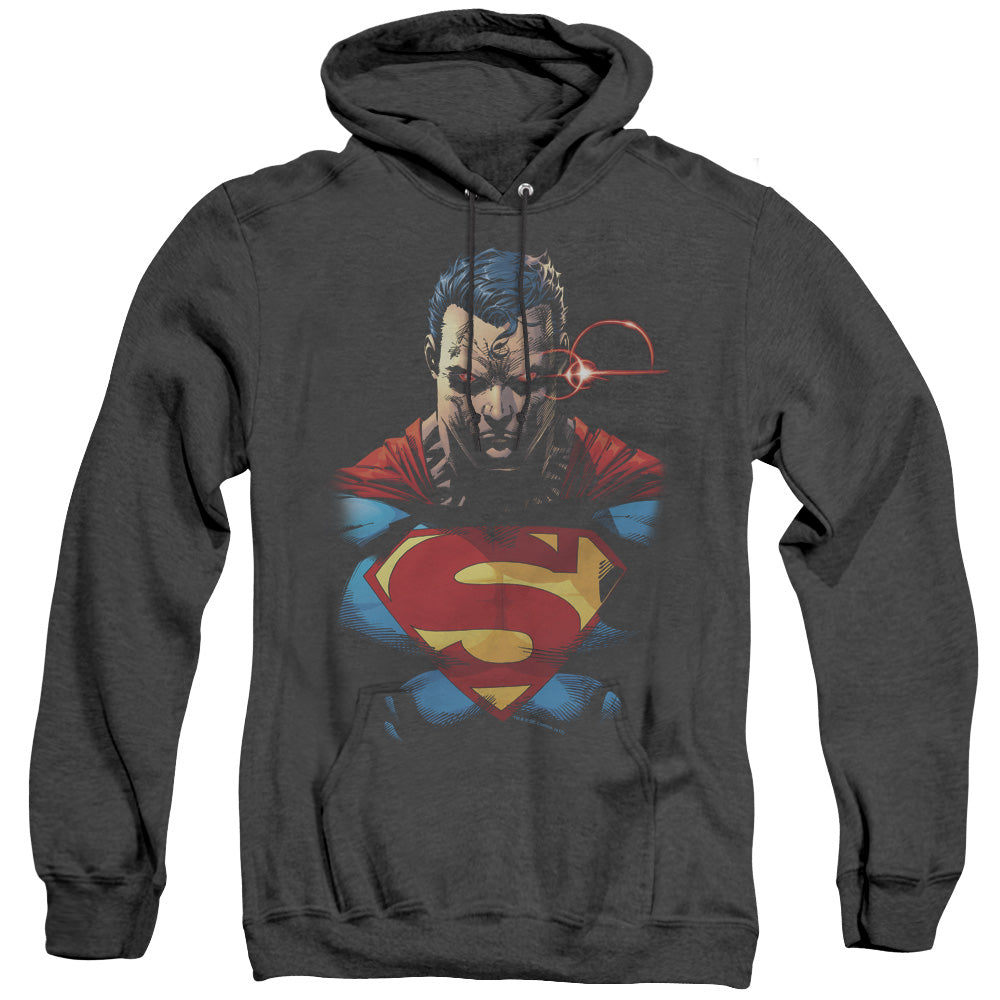 Superman Displeased Heather Mens Hoodie Black