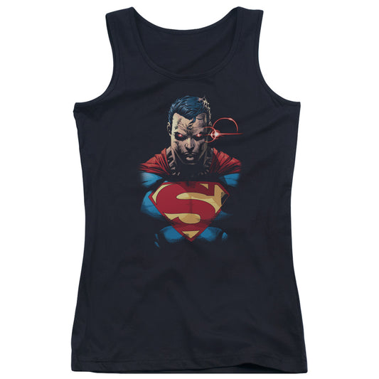 Superman Displeased Womens Tank Top Shirt Black