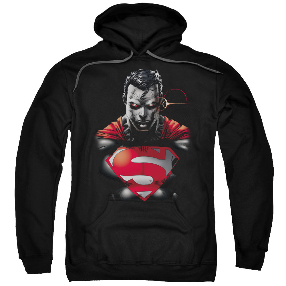 Superman Heat Vision Charged Mens Hoodie Black