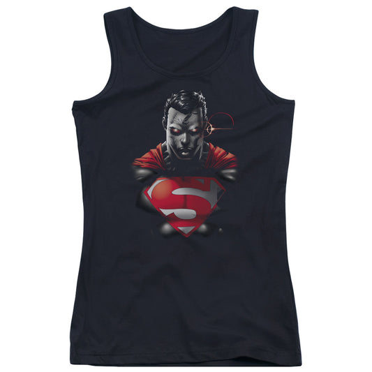 Superman Heat Vision Charged Womens Tank Top Shirt Black