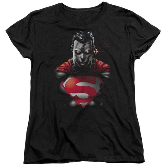 Superman Heat Vision Charged Womens T Shirt Black