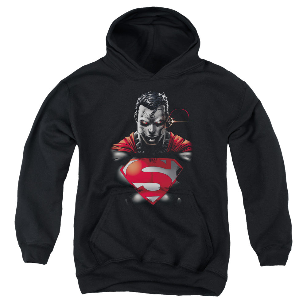 Superman Heat Vision Charged Kids Youth Hoodie Black