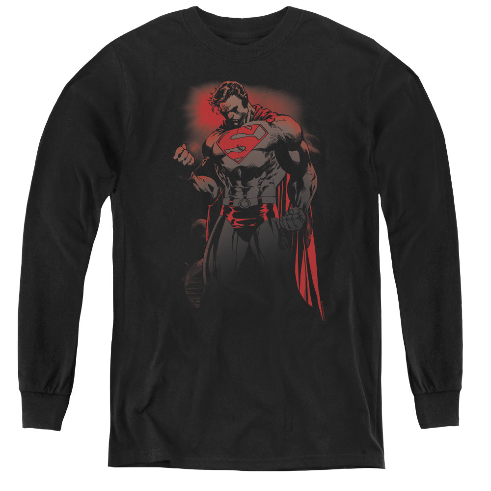 Superman Red Son Long Sleeve Kids Youth T Shirt Black