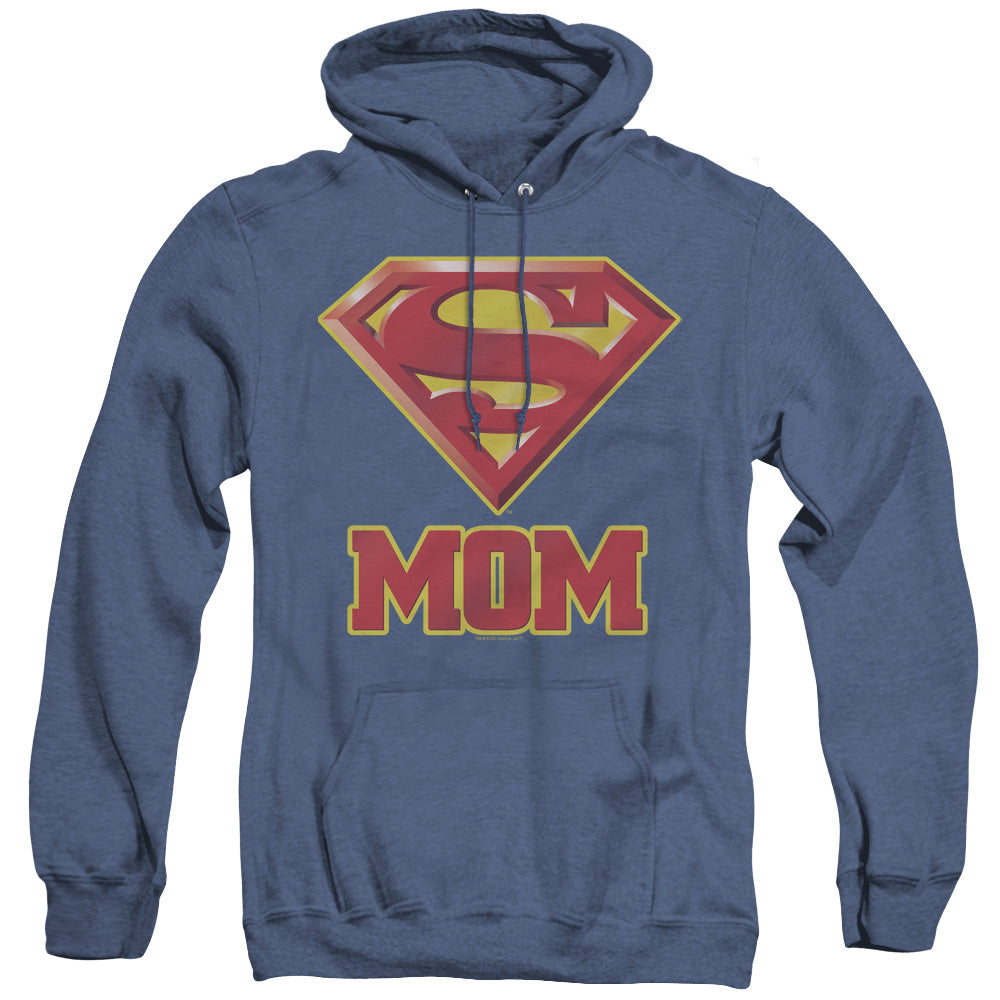 Superman Super Mom Heather Mens Hoodie Royal Blue