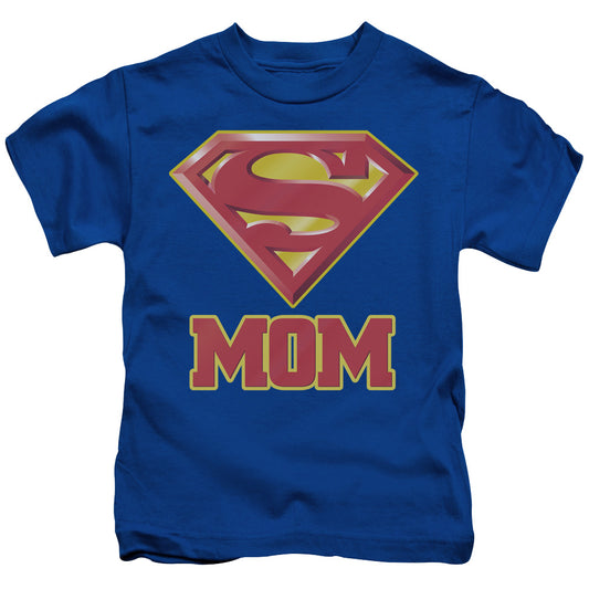 Superman Super Mom Juvenile Kids Youth T Shirt Royal Blue