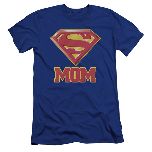 Superman Super Mom Premium Bella Canvas Slim Fit Mens T Shirt Royal Blue