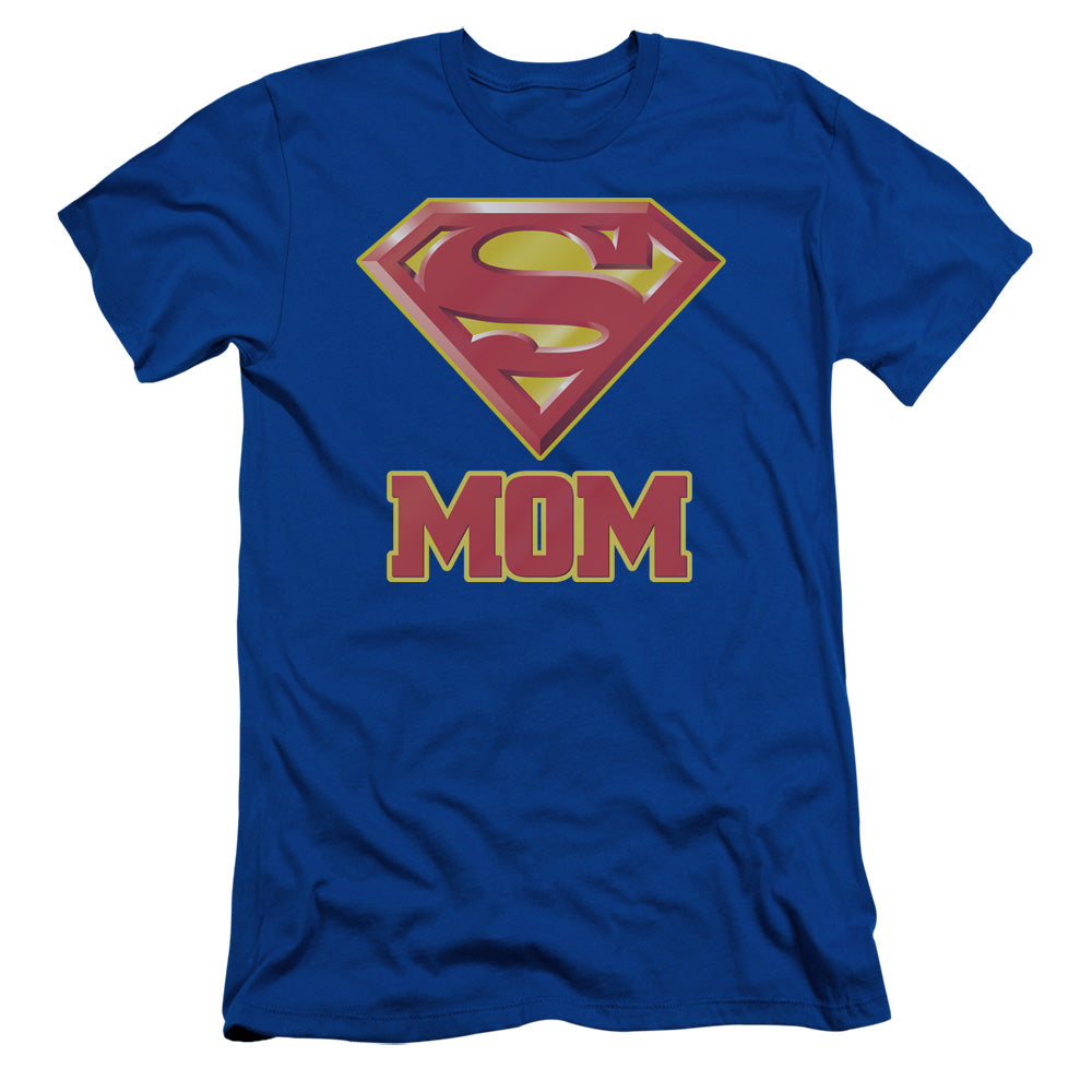 Superman Super Mom Slim Fit Mens T Shirt Royal Blue