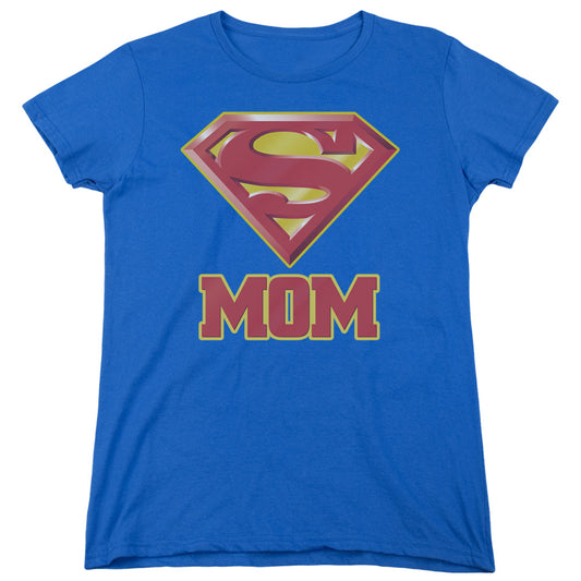 Superman Super Mom Womens T Shirt Royal Blue