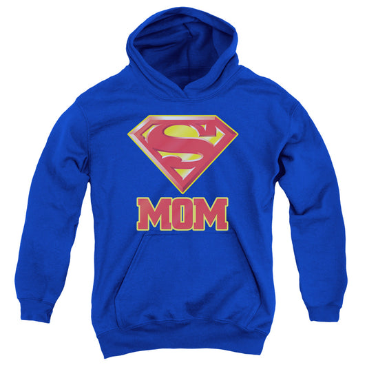 Superman Super Mom Kids Youth Hoodie Royal Blue