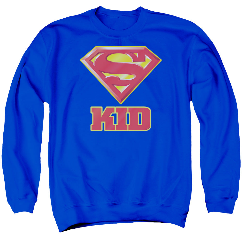 Superman Super Kid Mens Crewneck Sweatshirt Royal Blue