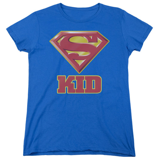 Superman Super Kid Womens T Shirt Royal Blue