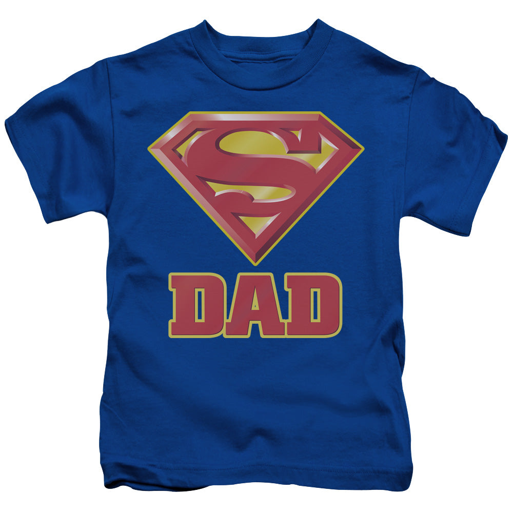 Superman Super Dad Juvenile Kids Youth T Shirt Royal Blue