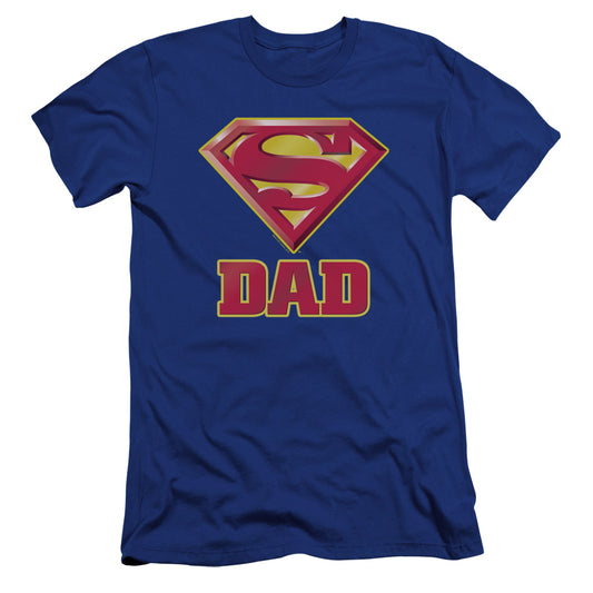 Superman Super Dad Premium Bella Canvas Slim Fit Mens T Shirt Royal Blue