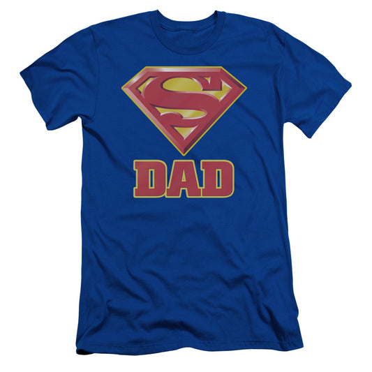 Superman Super Dad Slim Fit Mens T Shirt Royal Blue