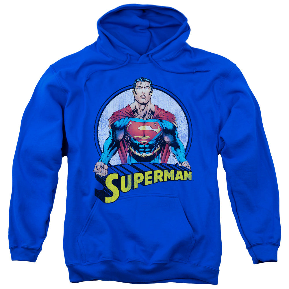 Superman Flying High Again Mens Hoodie Royal Blue