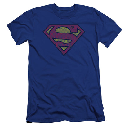 Superman Little Logos Premium Bella Canvas Slim Fit Mens T Shirt Royal Blue