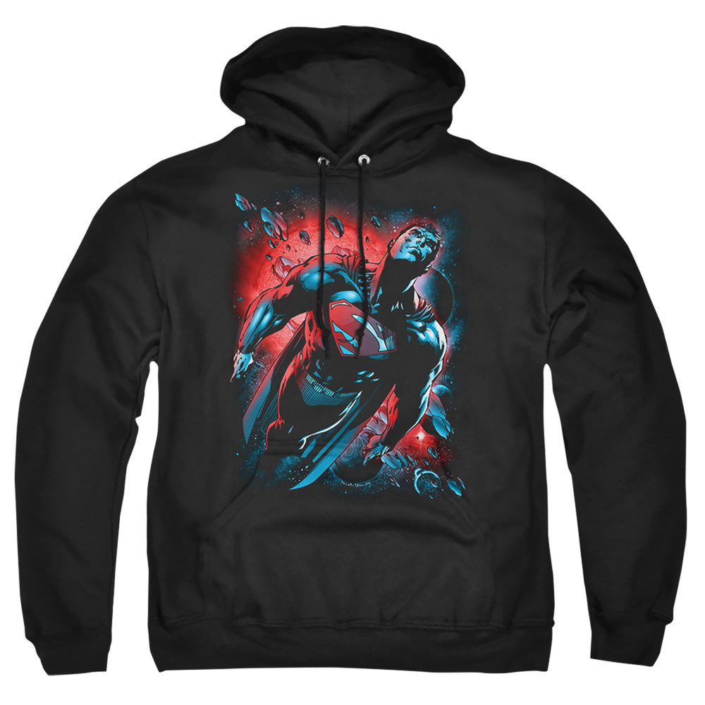 Superman Red Sun Mens Hoodie Black