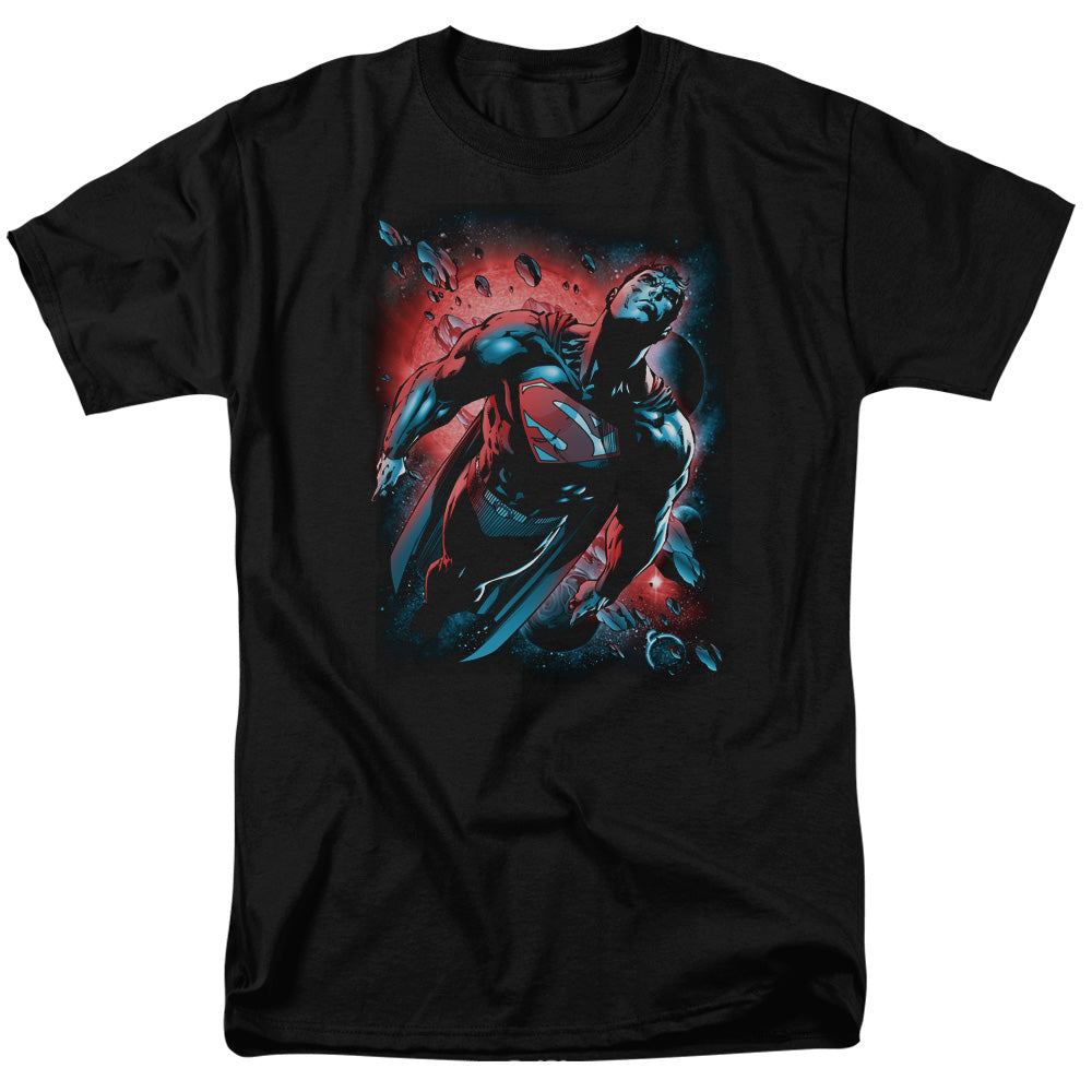 Superman Red Sun Mens T Shirt Black