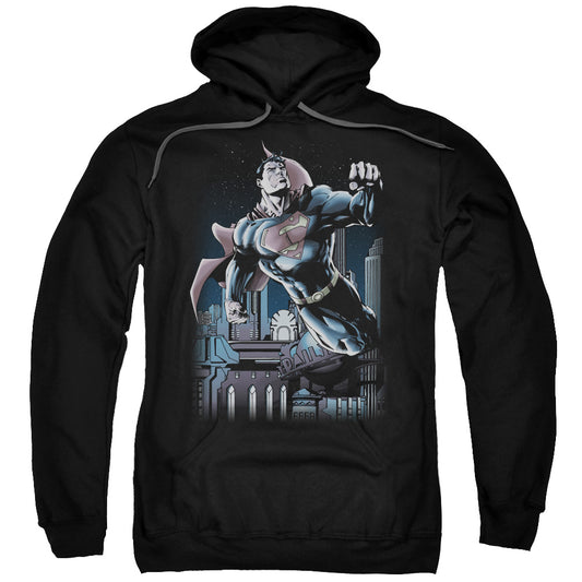 Superman Night Fight Mens Hoodie Black