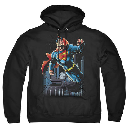 Superman Night Fight Mens Hoodie Black