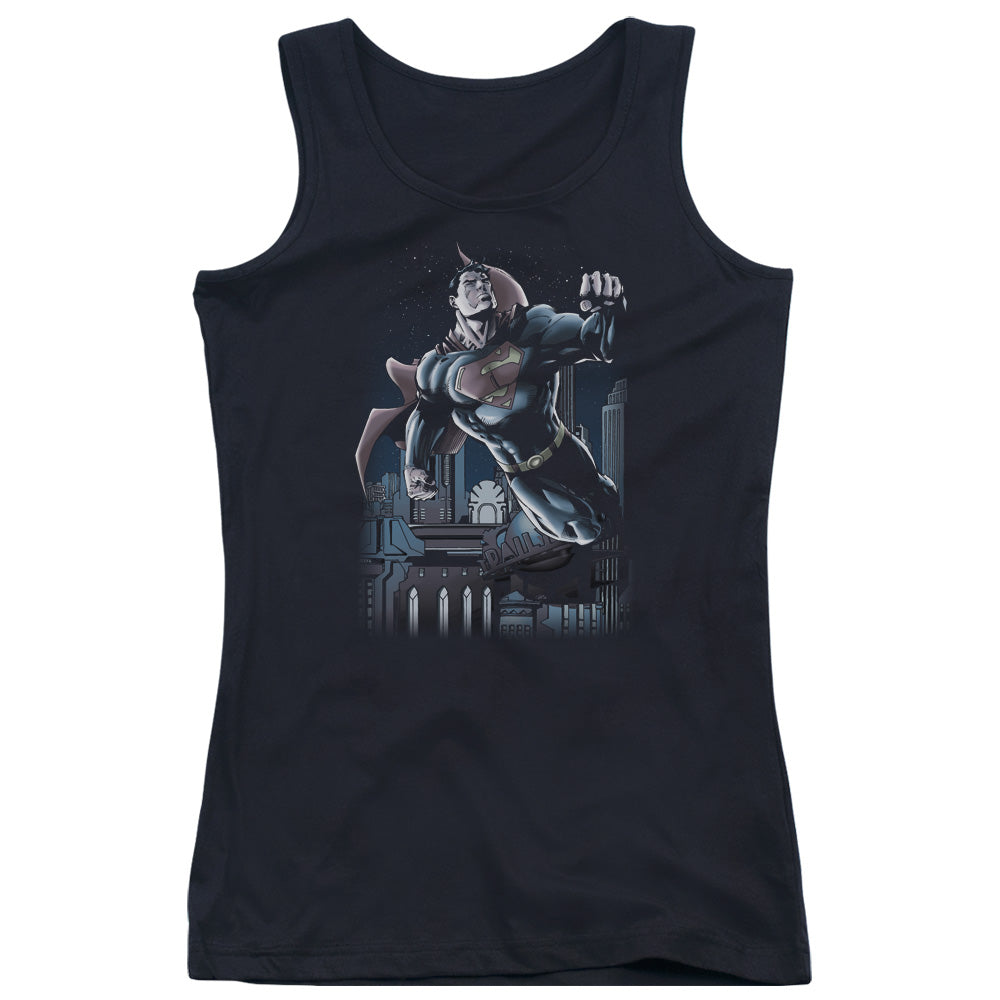 Superman Night Fight Womens Tank Top Shirt Black