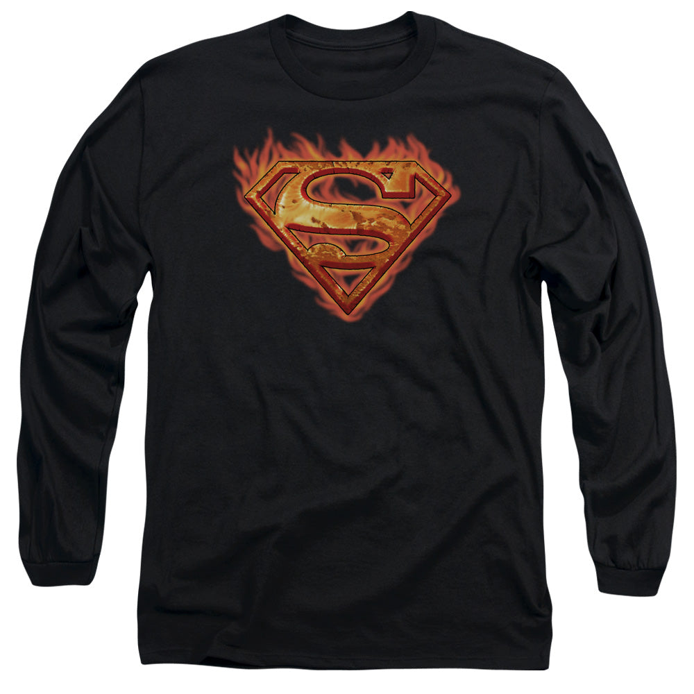 Superman Hot Metal Mens Long Sleeve Shirt Black