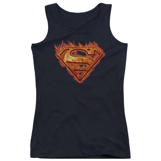 Superman Hot Metal Womens Tank Top Shirt Black