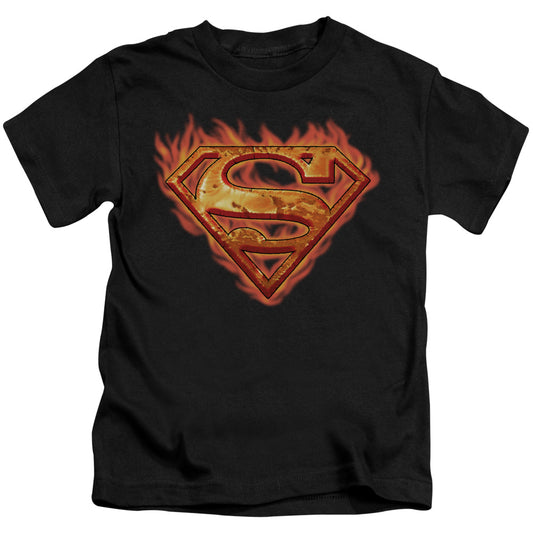 Superman Hot Metal Juvenile Kids Youth T Shirt Black