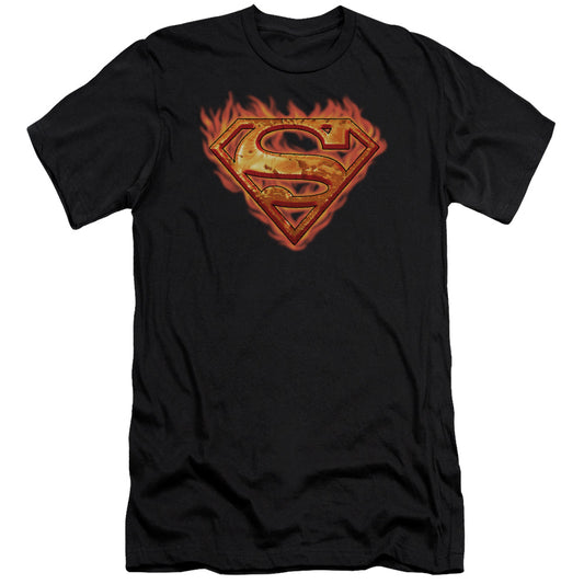 Superman Hot Metal Premium Bella Canvas Slim Fit Mens T Shirt Black