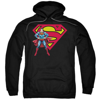 Superman Superman &Amp; Logo Mens Hoodie Black