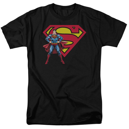 Superman Superman & Logo Mens T Shirt Black